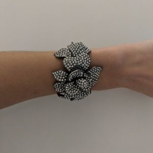 Rhinestone Flower Bracelet